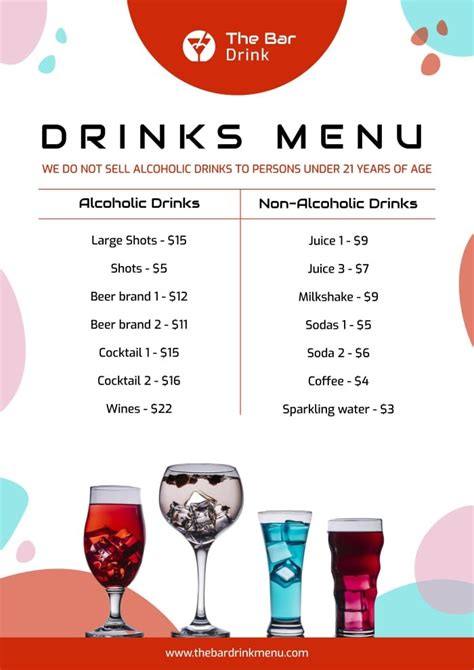 Drink menu template 6