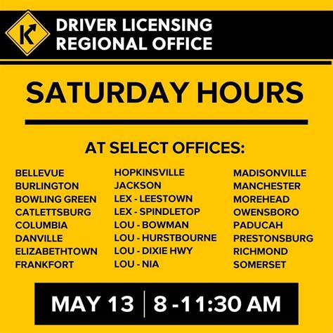 Driver License Office Hours