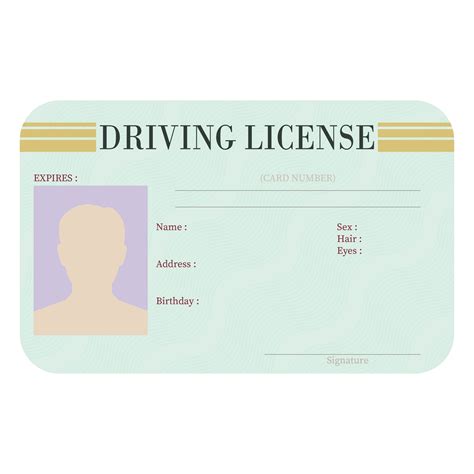 A driver's license template sample