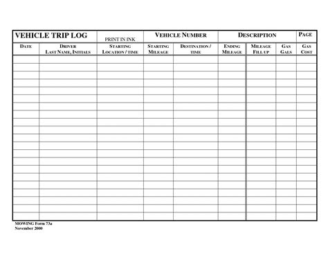 Driver log Excel