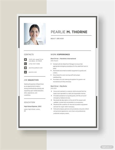 Driver Resume Template 8