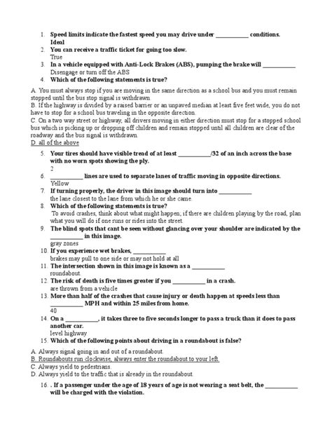 Driver's License Study Guide