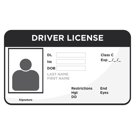 A driver's license template on a desk