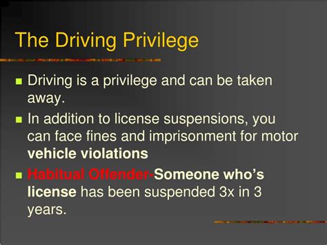 Description of Driving Privileges