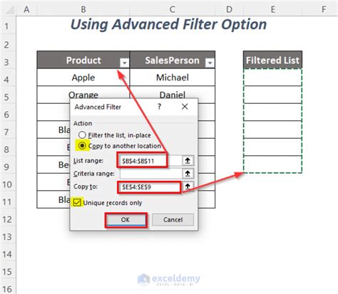 Drop-Down Filter Example 10