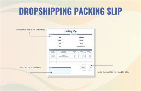 Drop Shipping Packing Slip Template