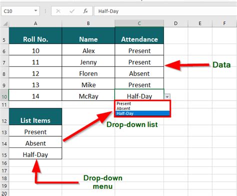 Using Multiple Drop-Down Lists with Tables in Excel