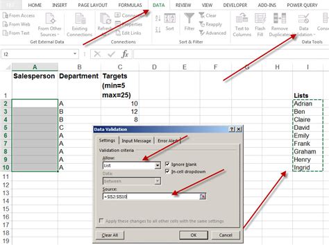 Excel Drop-Down List Formula