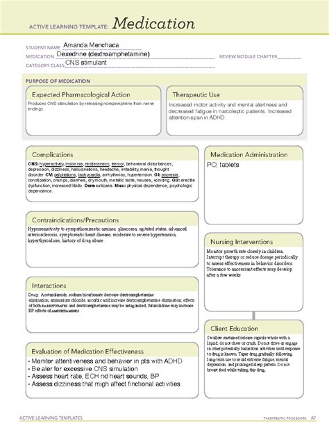 Pharm Drug Card Template Example