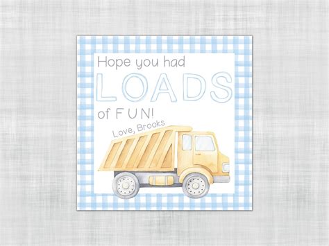 Dump Truck Gift Tags