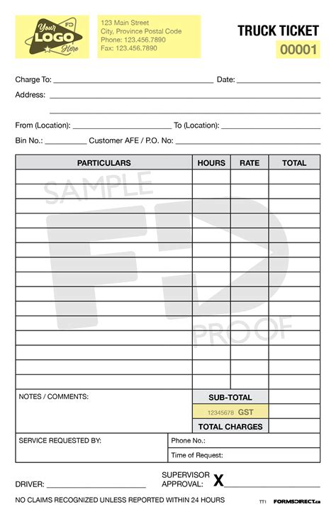 Dump Truck Load Ticket Template 1