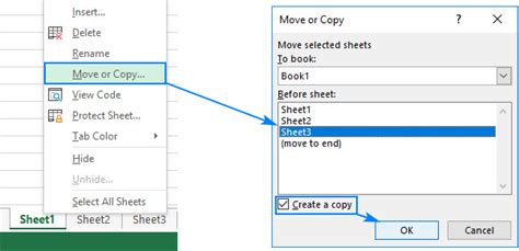 Duplicate Excel Sheet Move or Copy