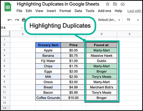 Duplicate Highlighting 5