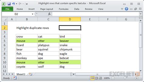 Duplicate Rows in Excel