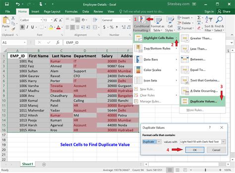 Duplicate Values in Excel