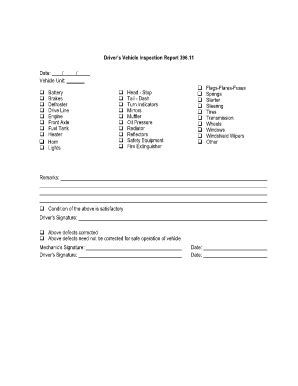 DVIR Form Template PDF