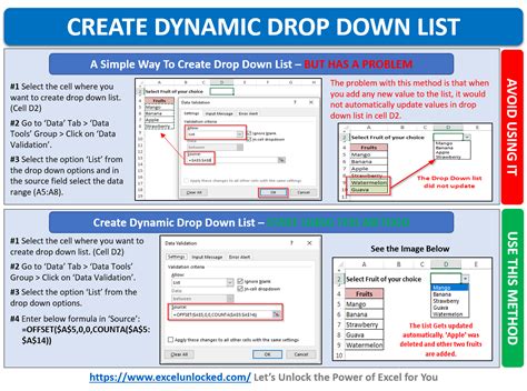 Dynamic Excel Drop-Down List from Two Ranges