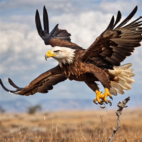 Eagle in flight silhouette with anticipation