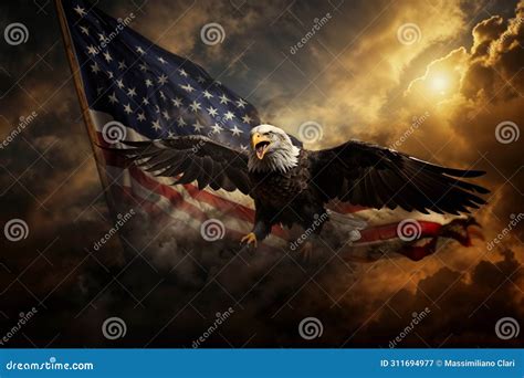 Eagle in flight silhouette with composition and framing