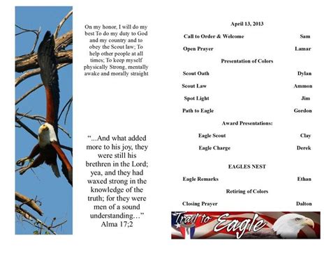 Eagle Scout Ceremony Program Ideas