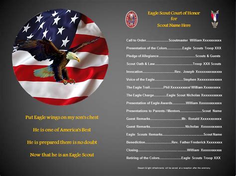 Eagle Scout Court of Honor Templates