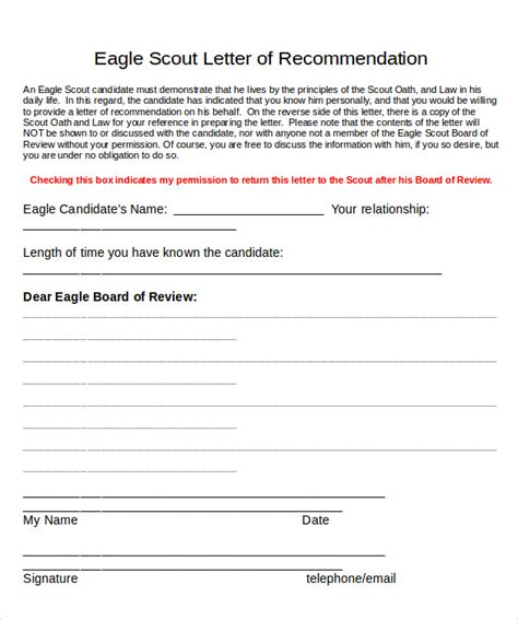 Eagle Scout Letter of Recommendation Template 10