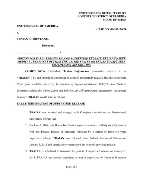 Early Termination of Probation Motion