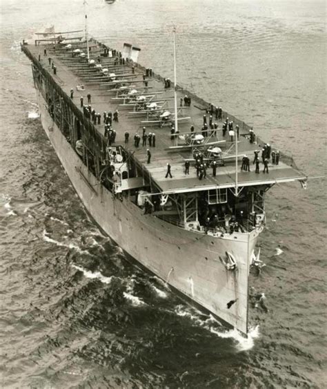 The first US aircraft carriers, including the USS Langley (CV-1)