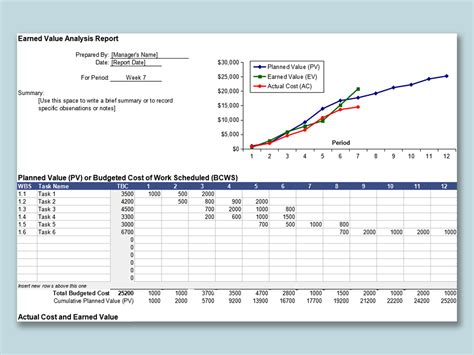 Earned Value Management (EVM) Report Template