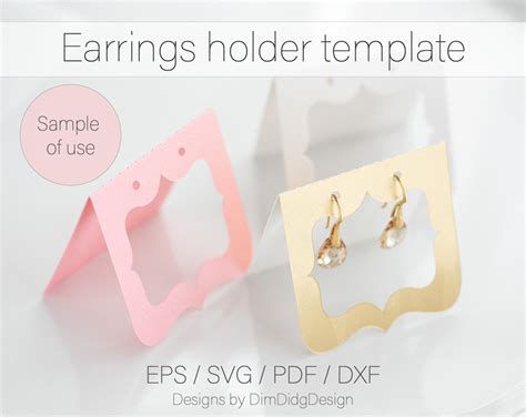 Earring Card Holder Template Digital