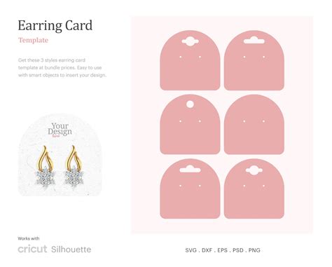 Earring Card Holder Template Printable