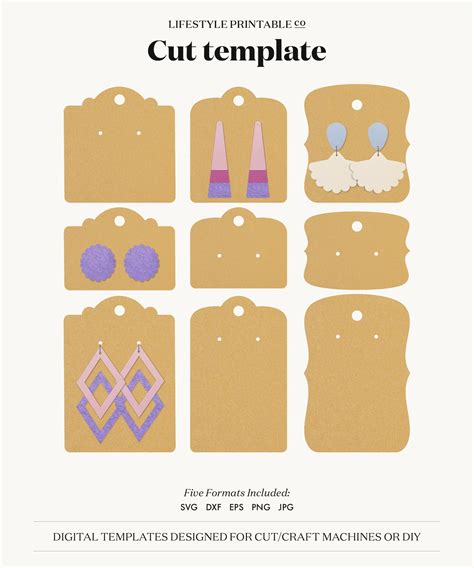 Earring Card Template Pre-Designed