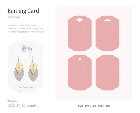 Earring card templates customer