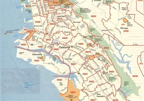 Map of East Bay Zip Codes