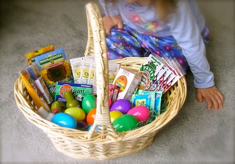 Easter basket gift ideas, such as gift cards and treats