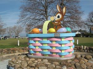 Easter baskets with candy and chocolates