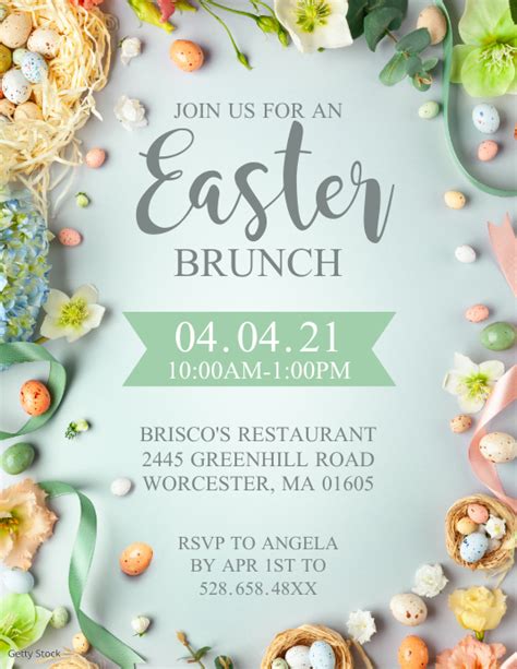 Easter Brunch Invitation Template Designs