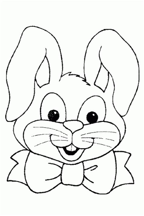 Easter Bunny Face Coloring Pages for Kids