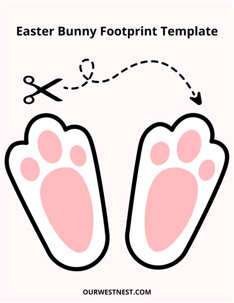 Easter Bunny Footprint Template 1