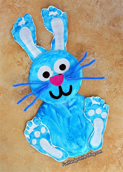 Easter Bunny Footprints on Paper