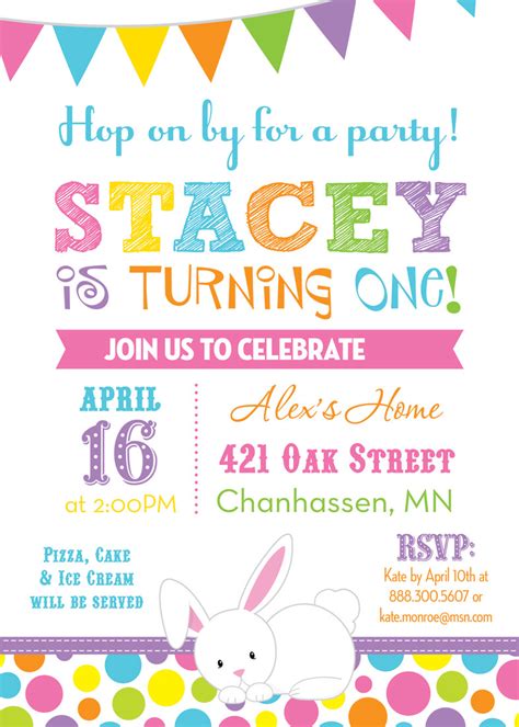 Easter bunny invitation template