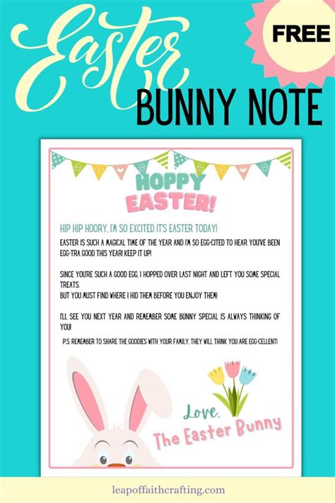 Easter Bunny Notes Printables