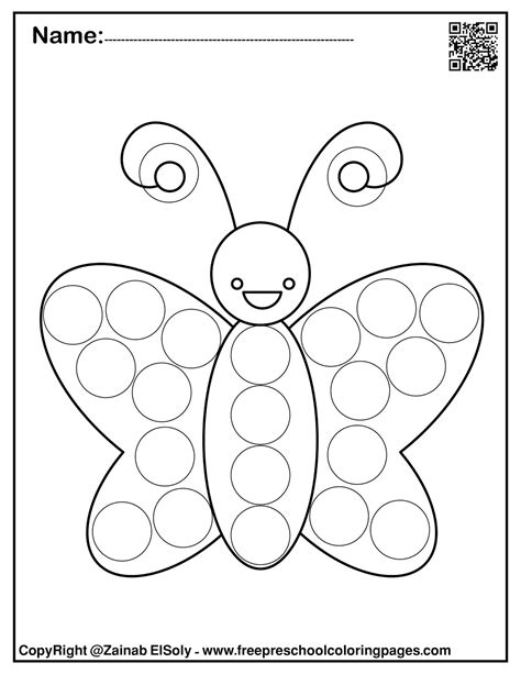 Easter butterfly do-a-dot printable