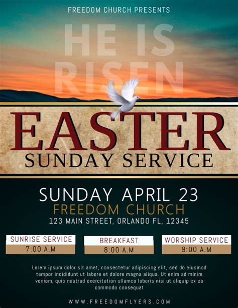 Easter Church Service Invitation Template