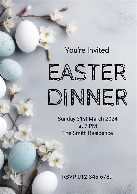 Easter dinner invitation template