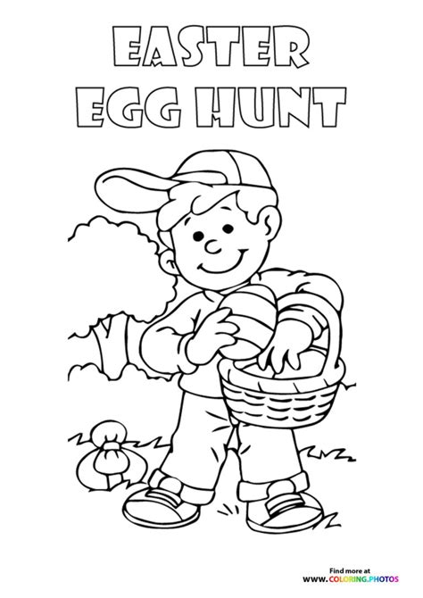 Easter Egg Hunt Coloring Pages for Kids