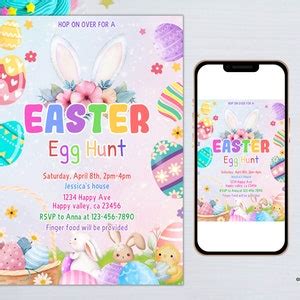 Easter egg hunt invitation template