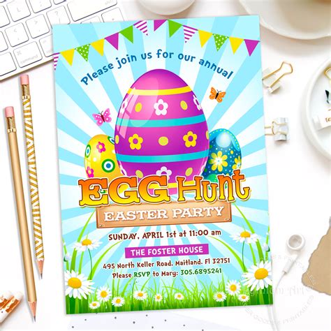 Easter Egg Hunt Invitation with Photo