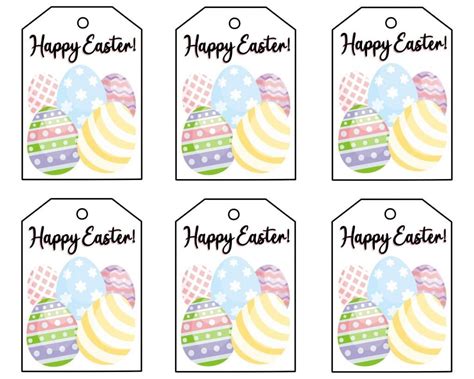 Example of Easter gift tags with printable borders