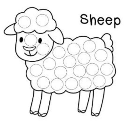 Easter lamb do-a-dot printable